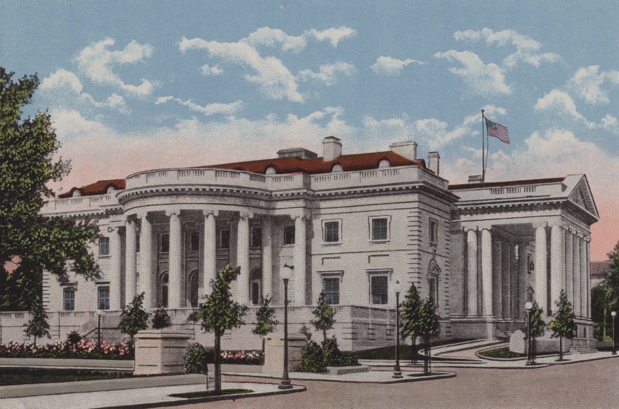 The Memorial Continental Hall, Washington DC (litografia a cores) de American School