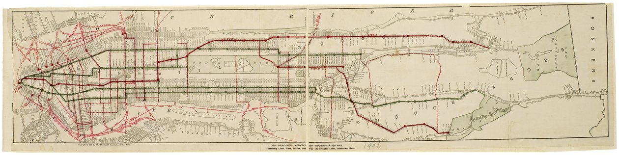 O mapa de transporte da Associação de Comerciantes de American School