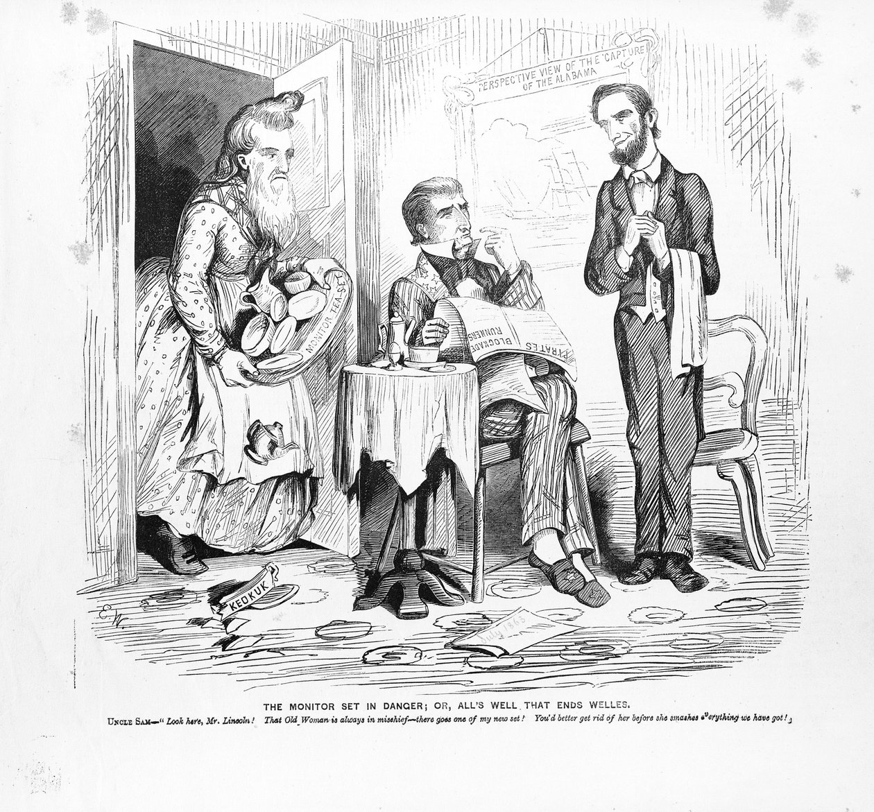 O monitor colocado em perigo, ou, Alls Well, que termina bem, c.1862 de American School