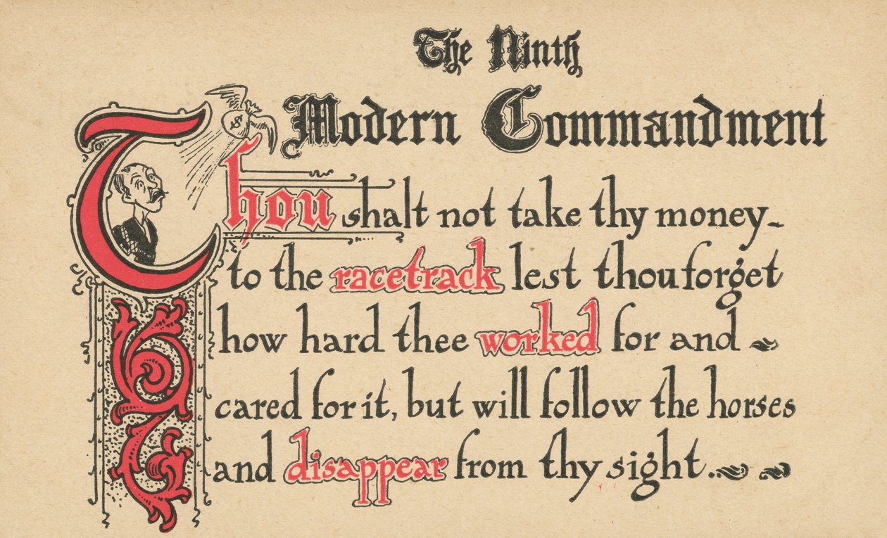 O nono mandamento moderno (litografia a cores) de American School