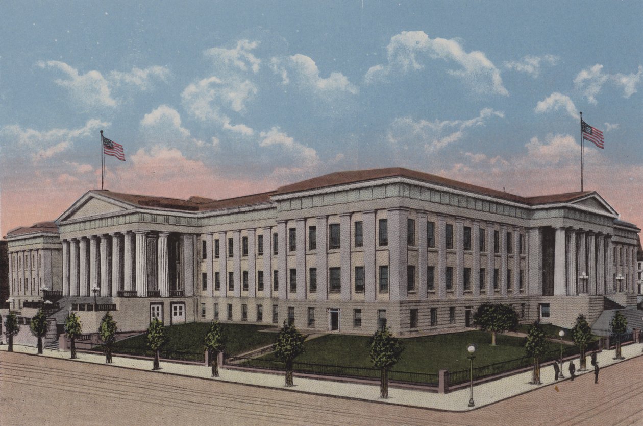 Instituto de Patentes, Washington DC (litografia a cores) de American School