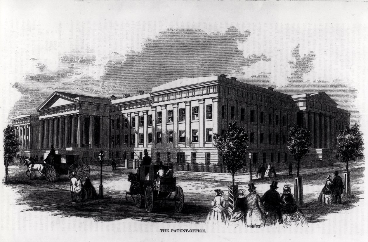 O Escritório de Patentes, da "New Monthly Magazine" de Harper, 1859 de American School