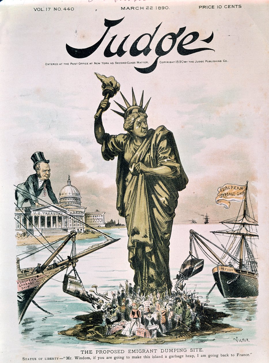 O Proposto Emigrante Dumping Site, capa do juiz, 22 de março de 1890 de American School