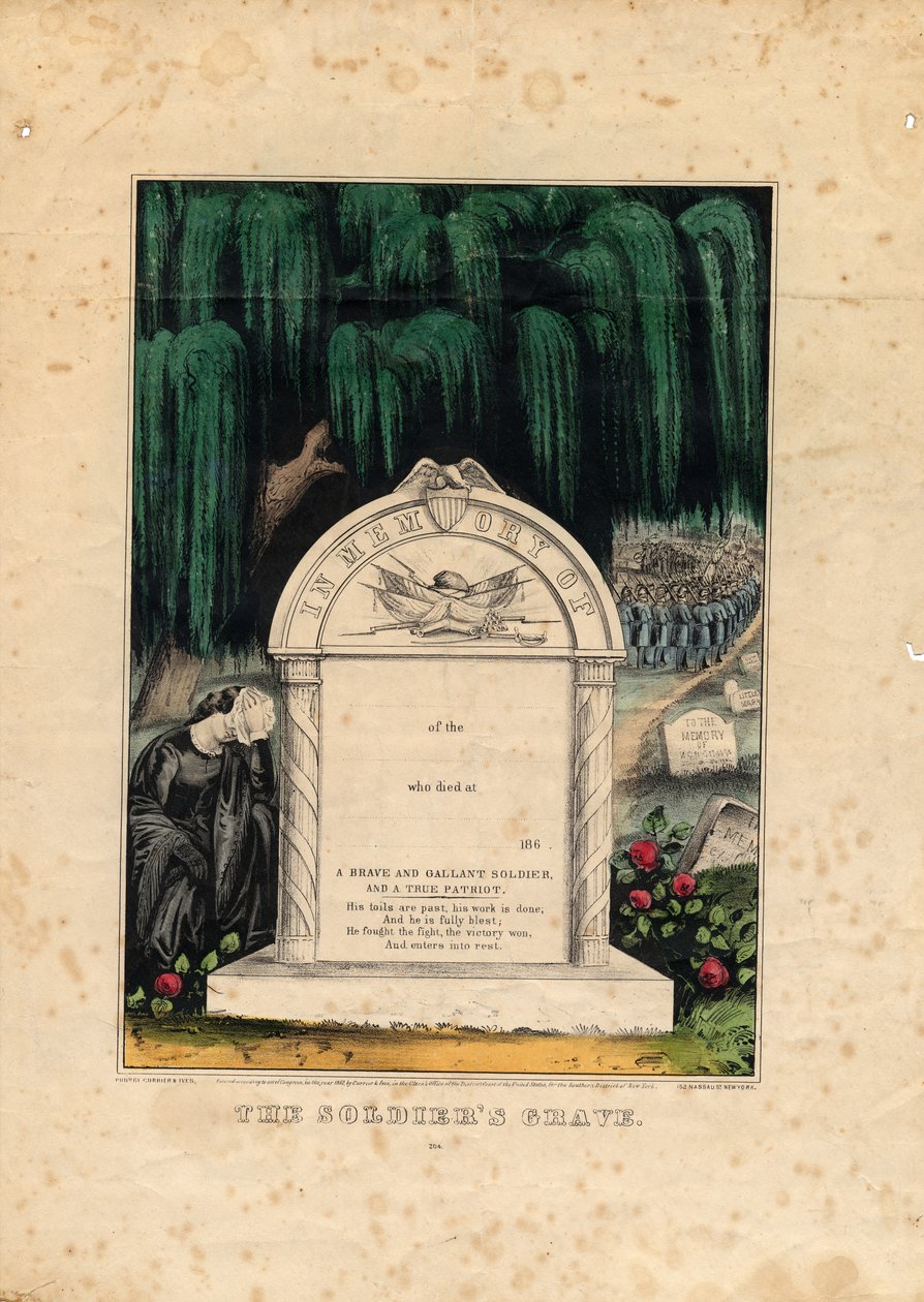 The Soldiers Grave, pub. por Currier & Ives, c.1862 de American School
