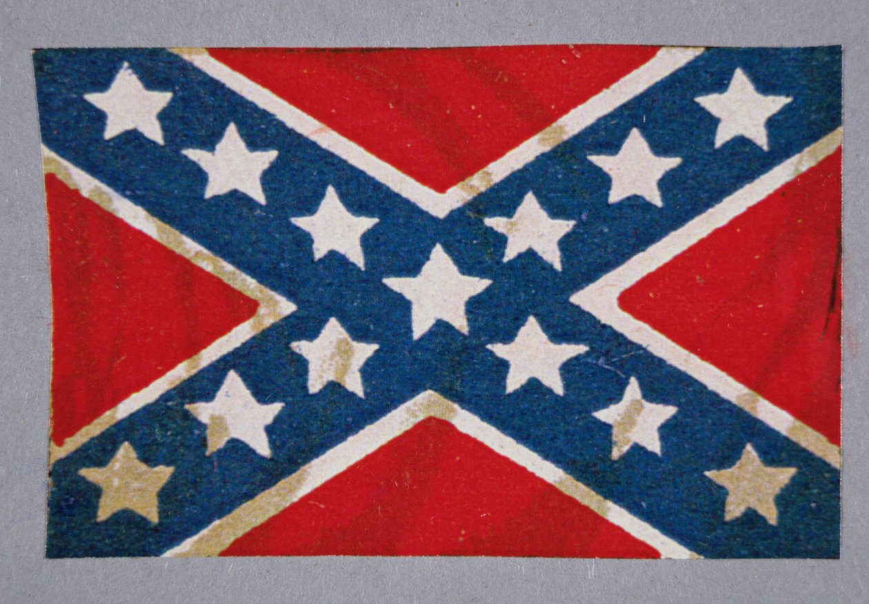 A bandeira de batalha do Cruzeiro do Sul das forças confederadas (cor litho) de American School