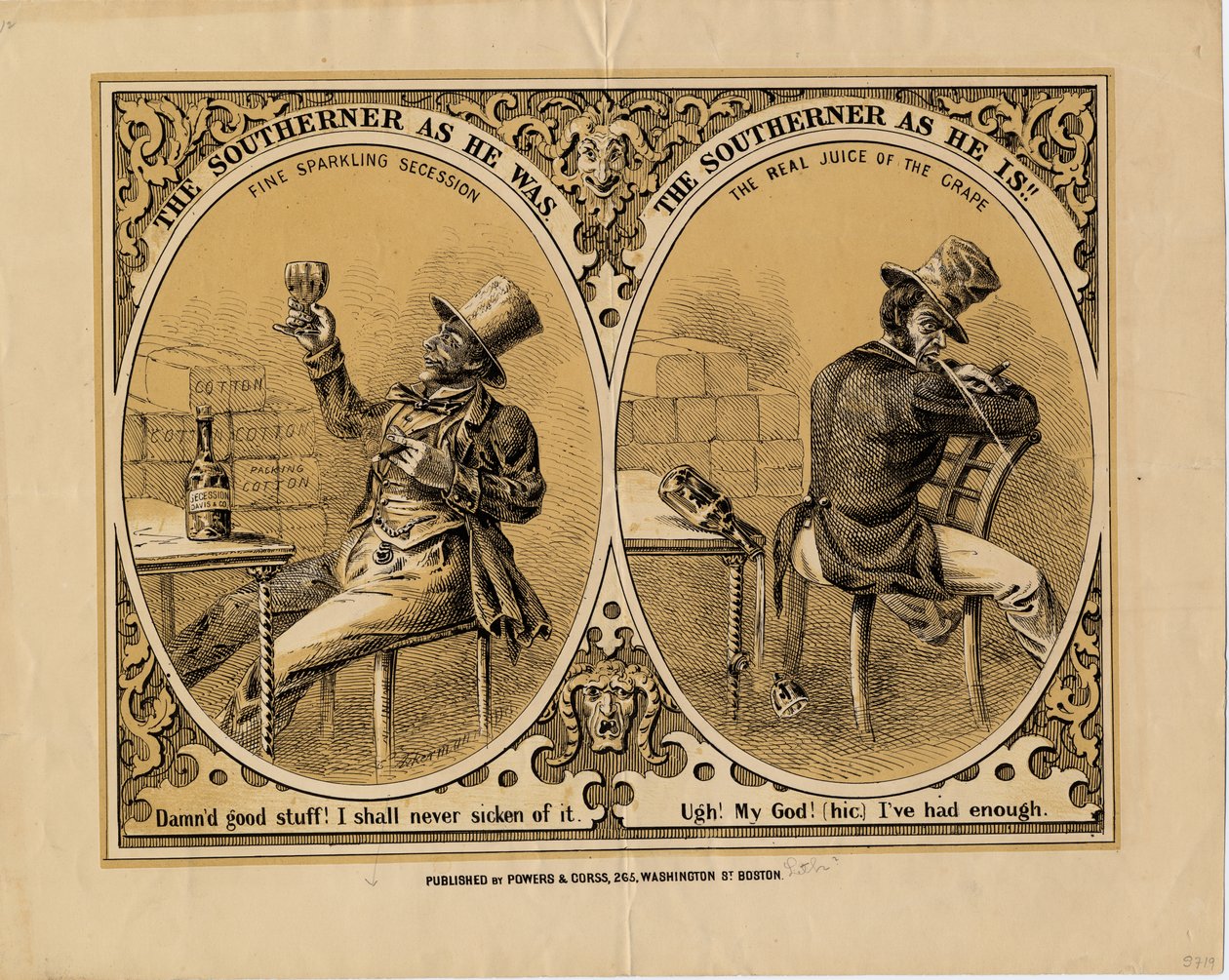 O sulista como ele era, o sulista como ele é, publicado por Powers & Corss, Boston, c.1863 de American School