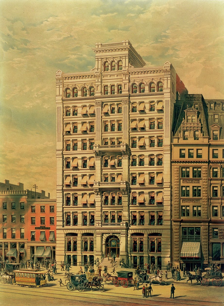 O Standard Oil Company Building, 26 Broadway, Nova York, pub. por Root e Tinker, 1886 de American School