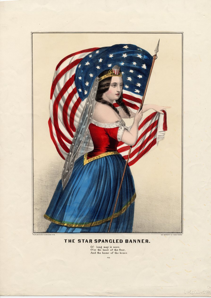 O Star Spangled Banner, pub. por Currier & Ives, c.1860 de American School