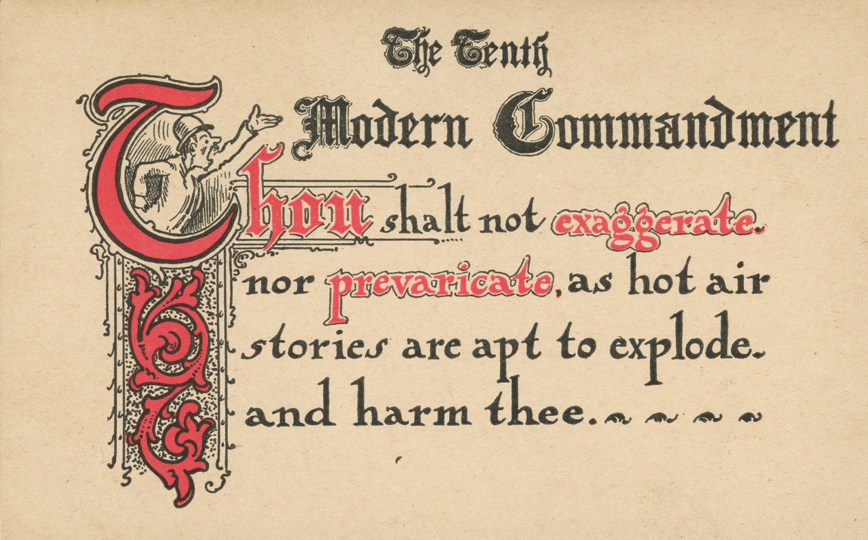 O décimo mandamento moderno (litografia a cores) de American School