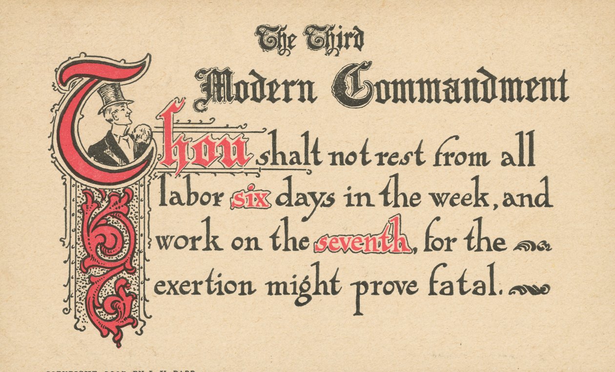 O terceiro mandamento moderno (litografia a cores) de American School