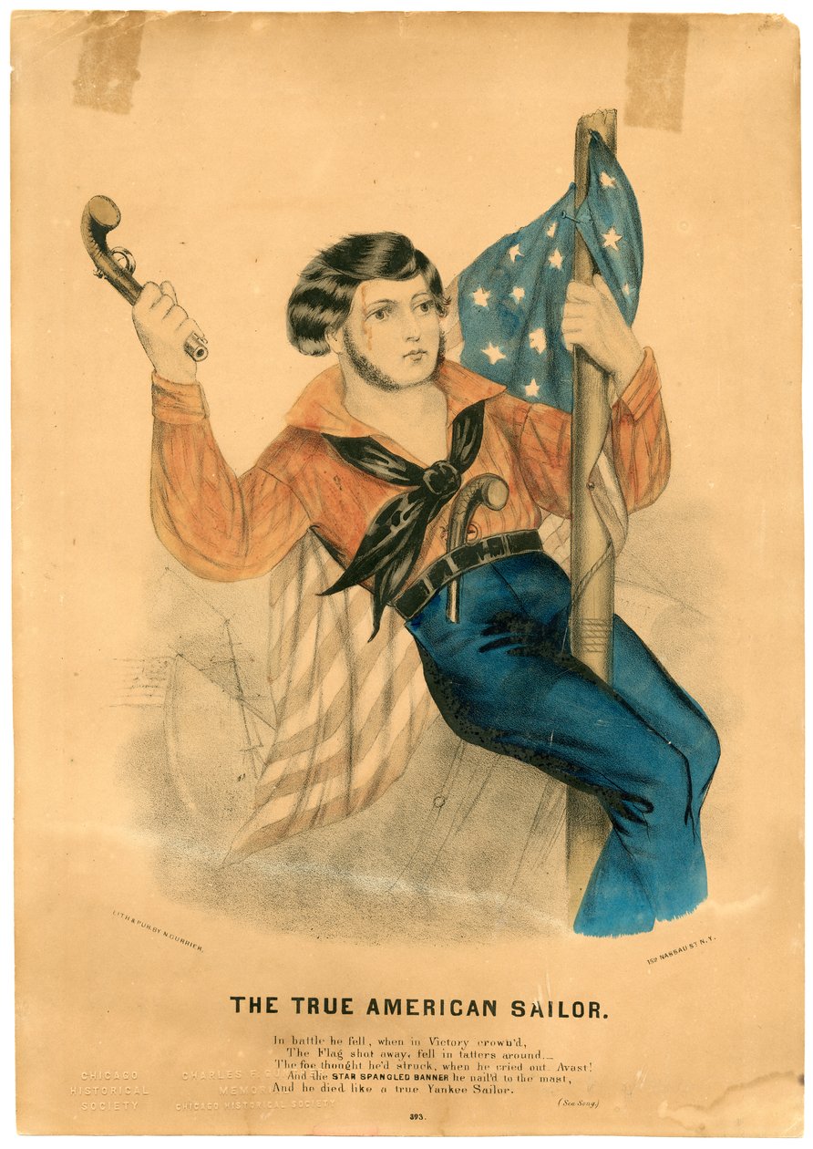 The True American Sailor, c.1838-56 (cor litho) de American School