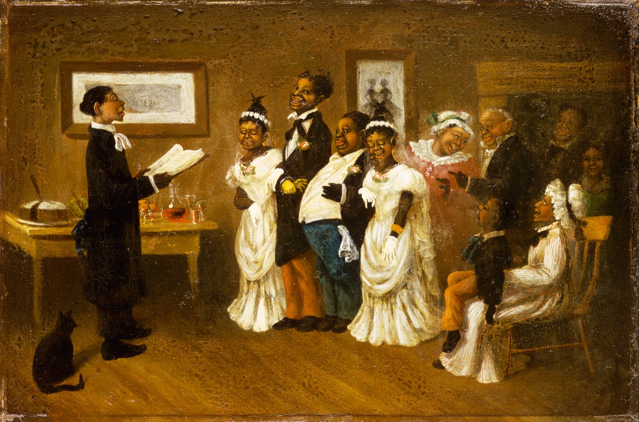 O Casamento, c.1850 (óleo sobre tela) de American School