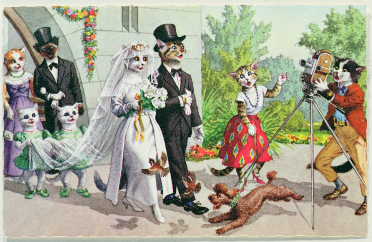 O Casamento, cartão postal americano do início do século XX de American School