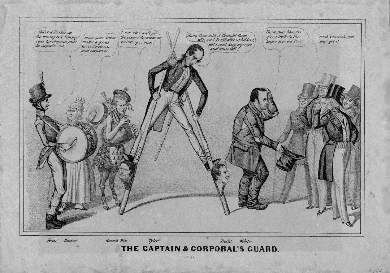 O capitão e guarda de corporais, publicado por HR Robinson, Nova York, 1841 de American School