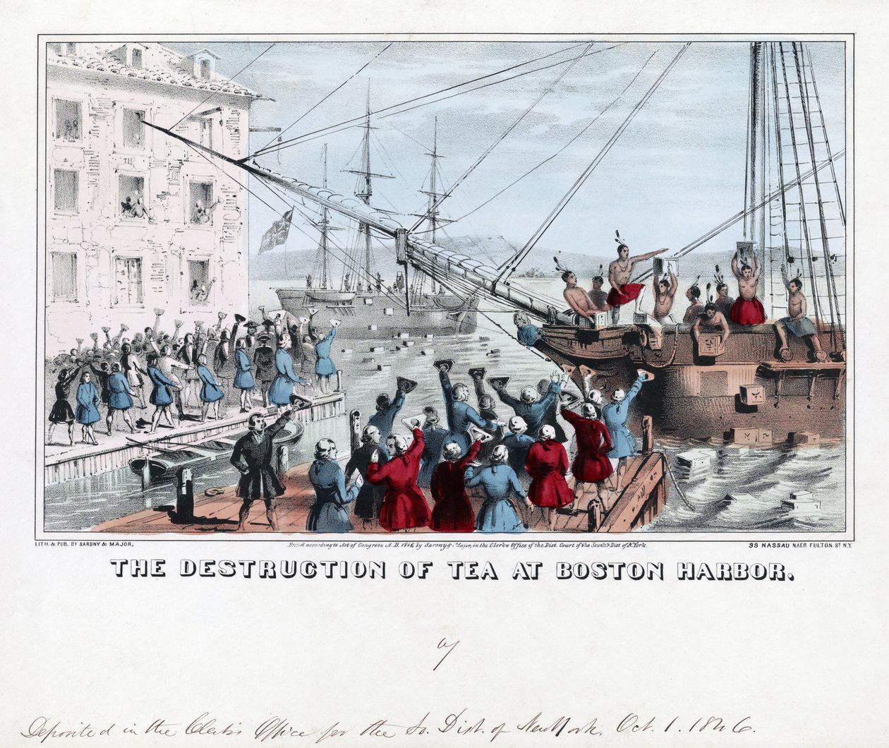 A destruição do chá no Porto de Boston, pub de American School