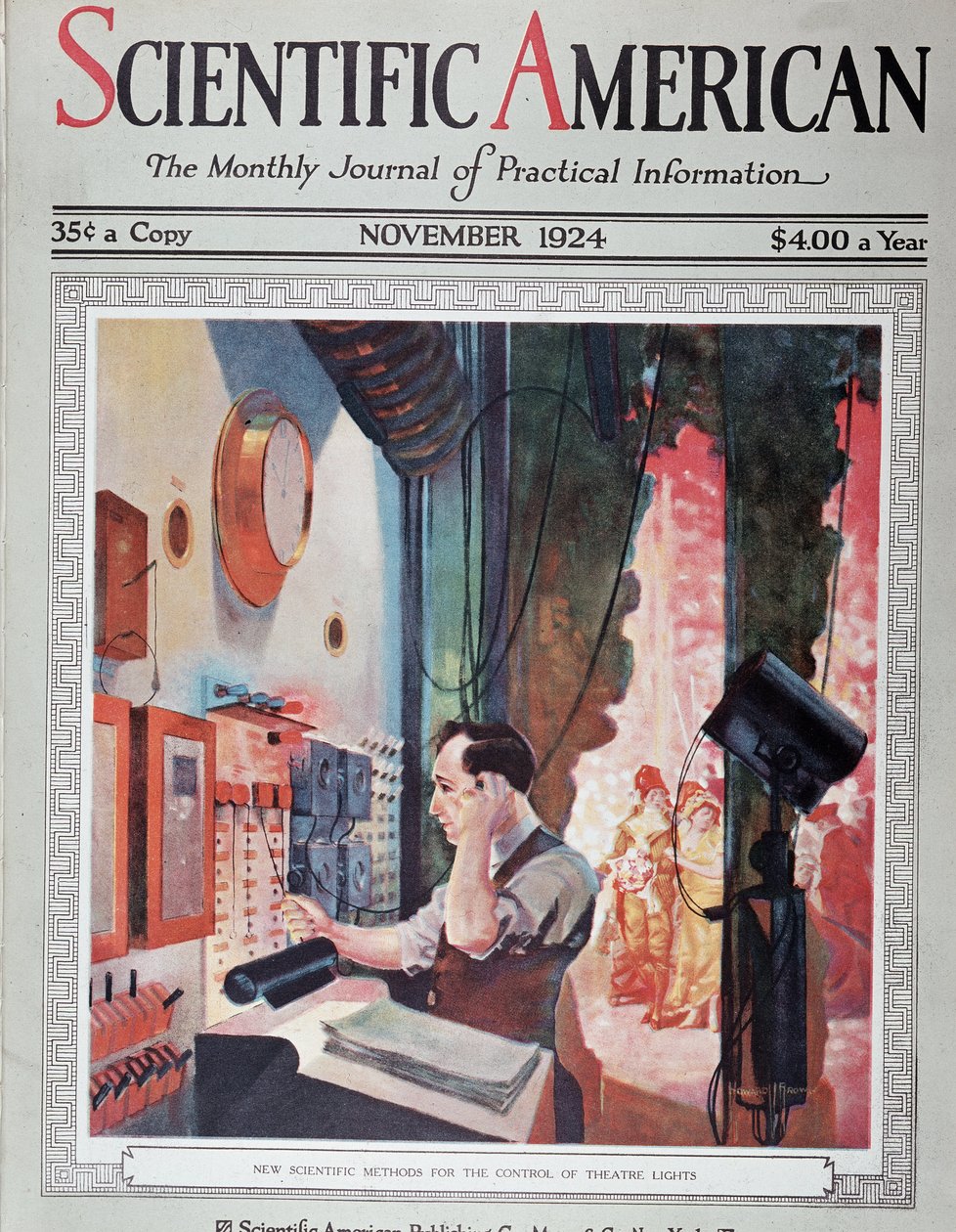 O quadro eléctrico das luzes de um teatro - em "Scientific American", Nov 1924 V de American School