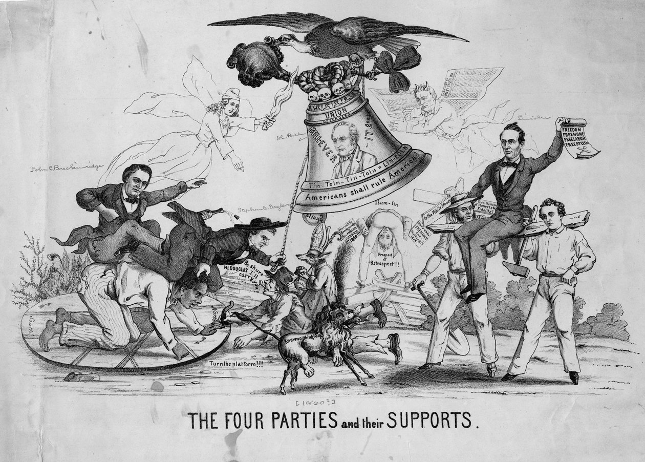 As quatro partes e seus suportes, c.1860 de American School