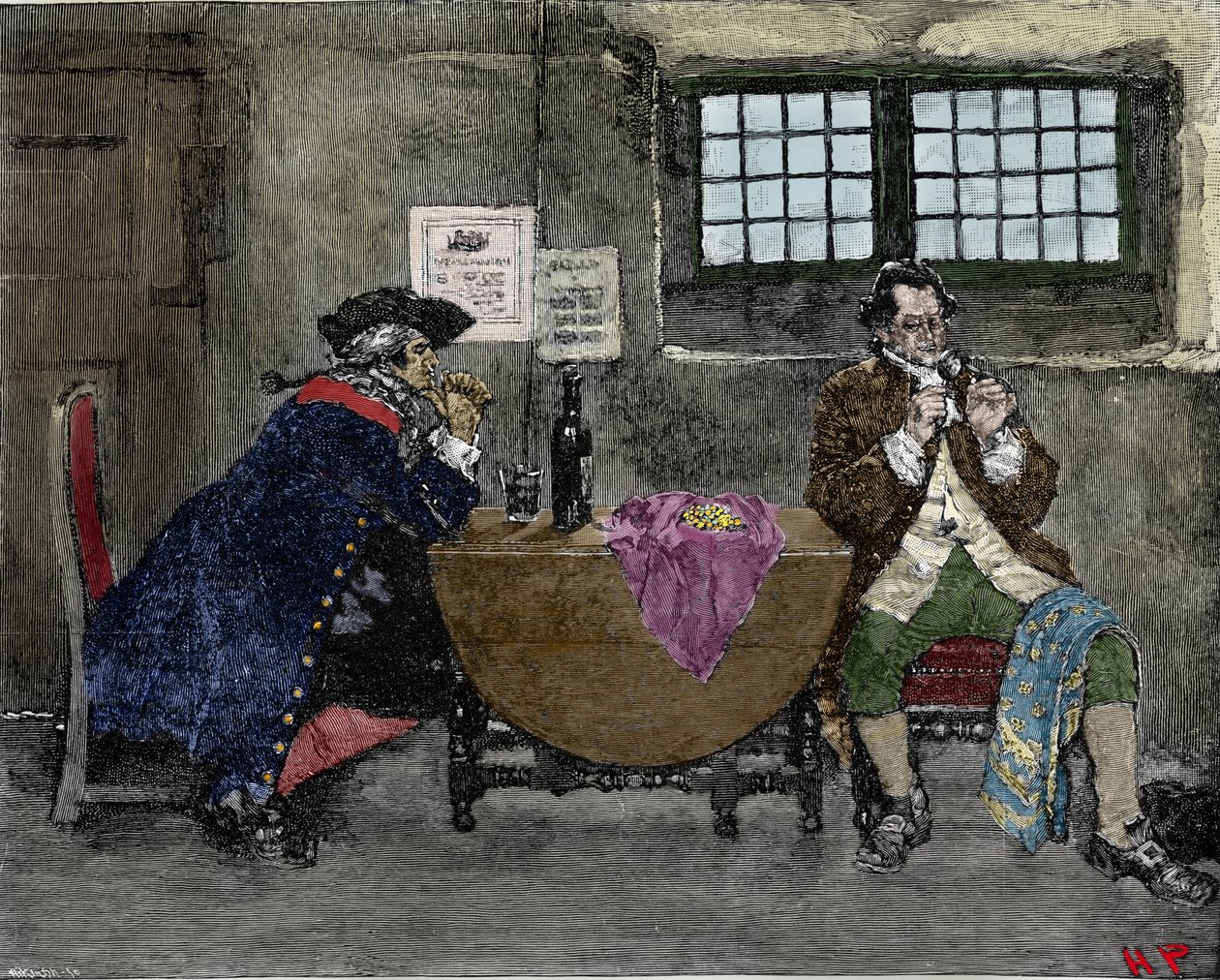 O hacker Henry Every (John Avery, Long Ben, Benjamin Bridgeman) (? -1695) vende jóias recuperadas durante ataques inimigos Ilustração de Howard Pyle (1853-1911) de American School