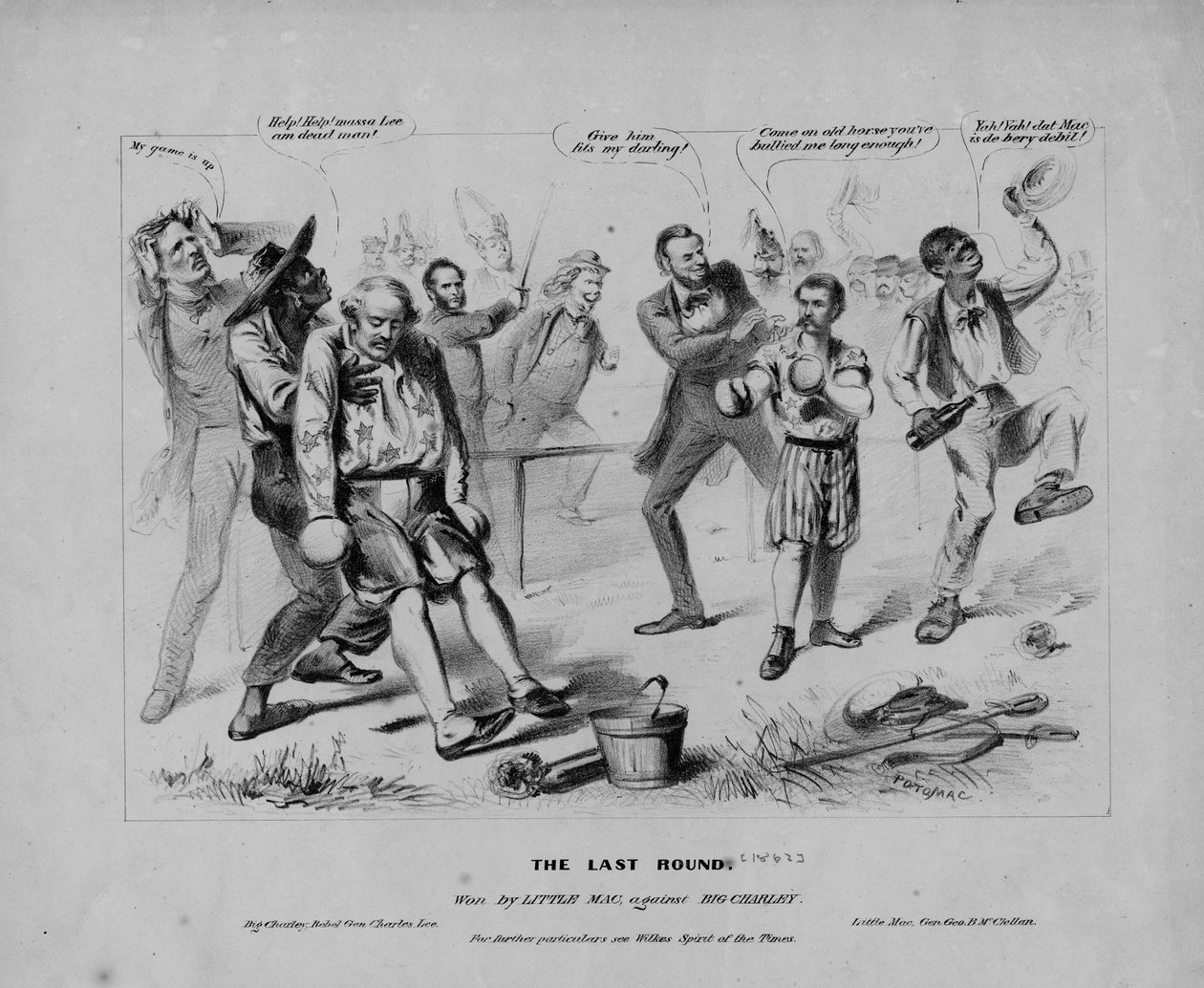 A última rodada: venceu por Little Mac, contra Big Charley: para mais detalhes ver Wilkes espírito dos tempos, assinado Potomac, c.1862 de American School
