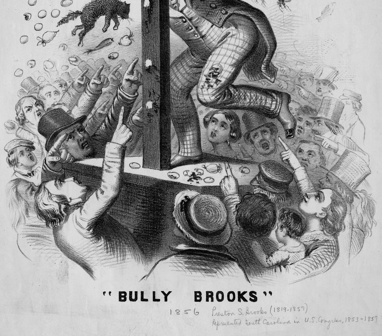 O homem certo no lugar certo Bully Brooks, detalhe, c.1856 de American School