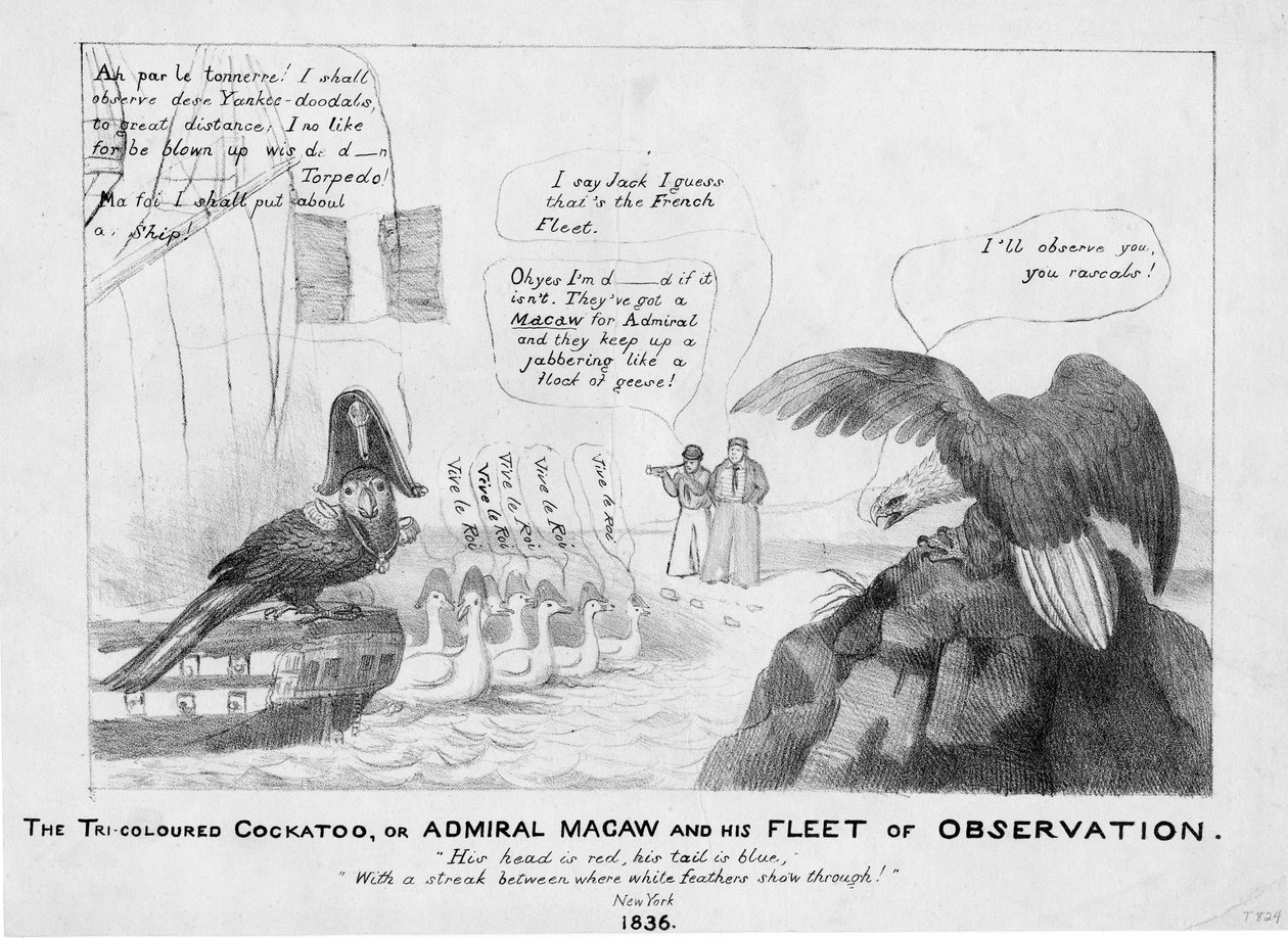 A cacatua tricolor, ou, Almirante Macaw e sua frota de observação, 1836 de American School