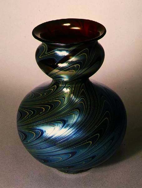 Tiffany vaso duplo em forma de cabaça, Nova Iorque, c.1890 (vidro) de American School