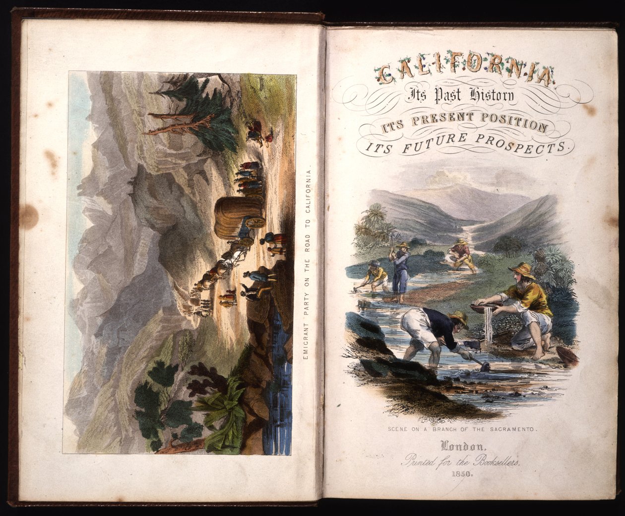 Página de rosto da Califórnia, sua história passada, sua posição atual, suas perspectivas futuras por GA Fleming, 1850 de American School