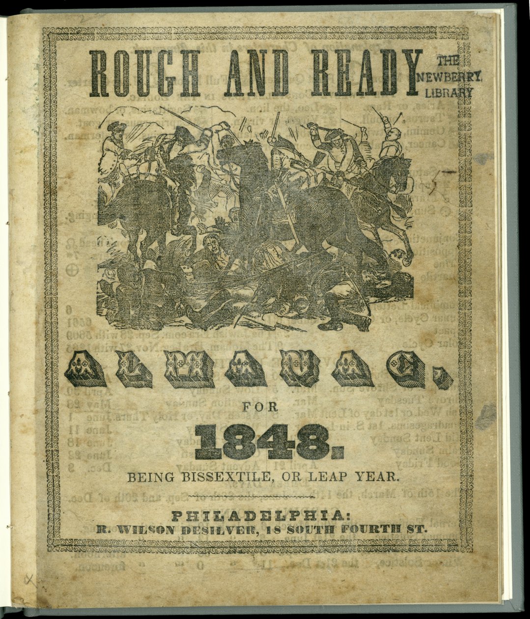 Título do Almanaque Áspero e Pronto para 1848, publicado em 1847 (impressão) de American School