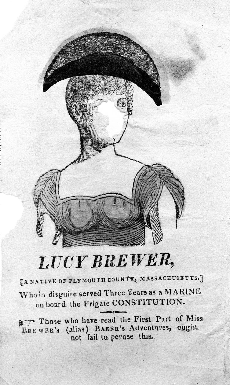 Página de título para As Aventuras de Lucy Brewer impresso por Luther Wales, Nova York, 1815 de American School
