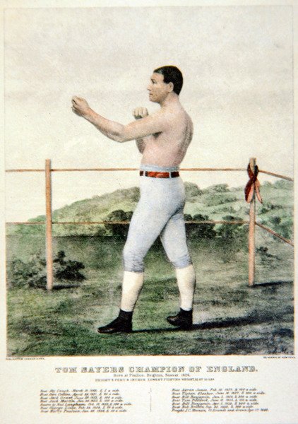 Tom Sayers, a partir de uma impressão de Currier & Ives (cor litho) de American School
