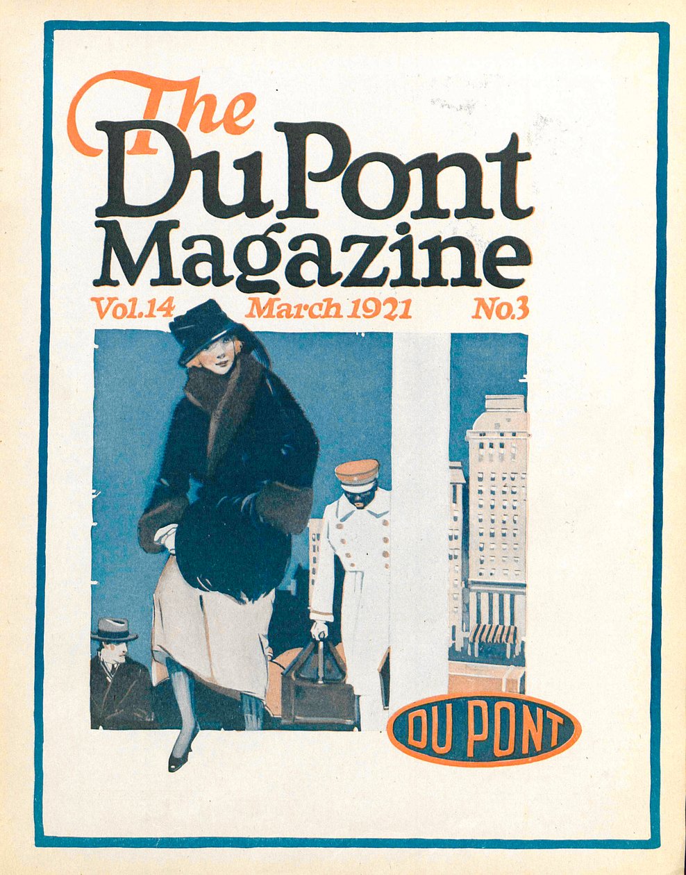 Viajantes, capa da revista DuPont, março de 1921 de American School