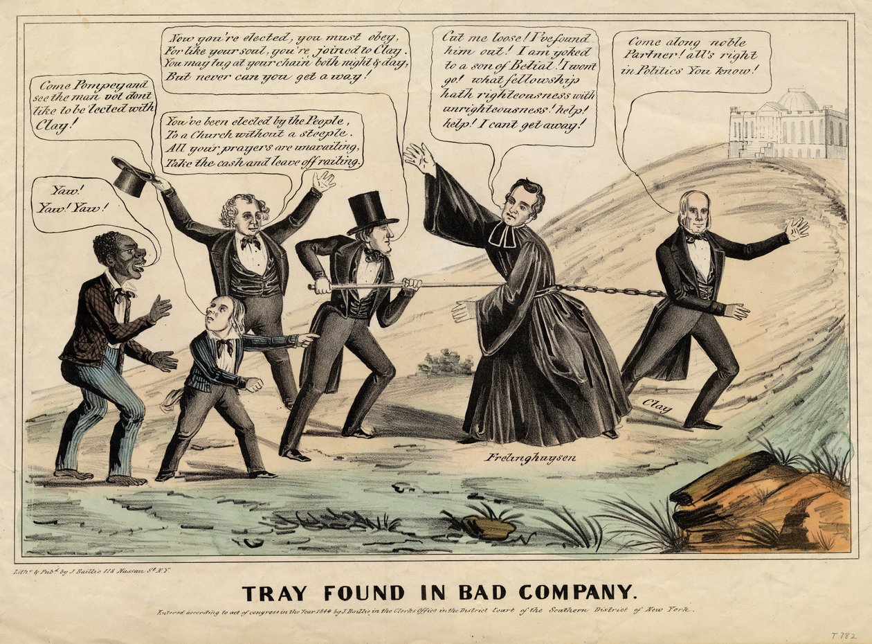 Bandeja encontrada em má companhia, publicada por J Baillie, Nova York, 1844 de American School
