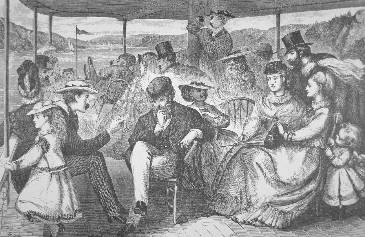 Viagem no rio Hudson Steamer de American School
