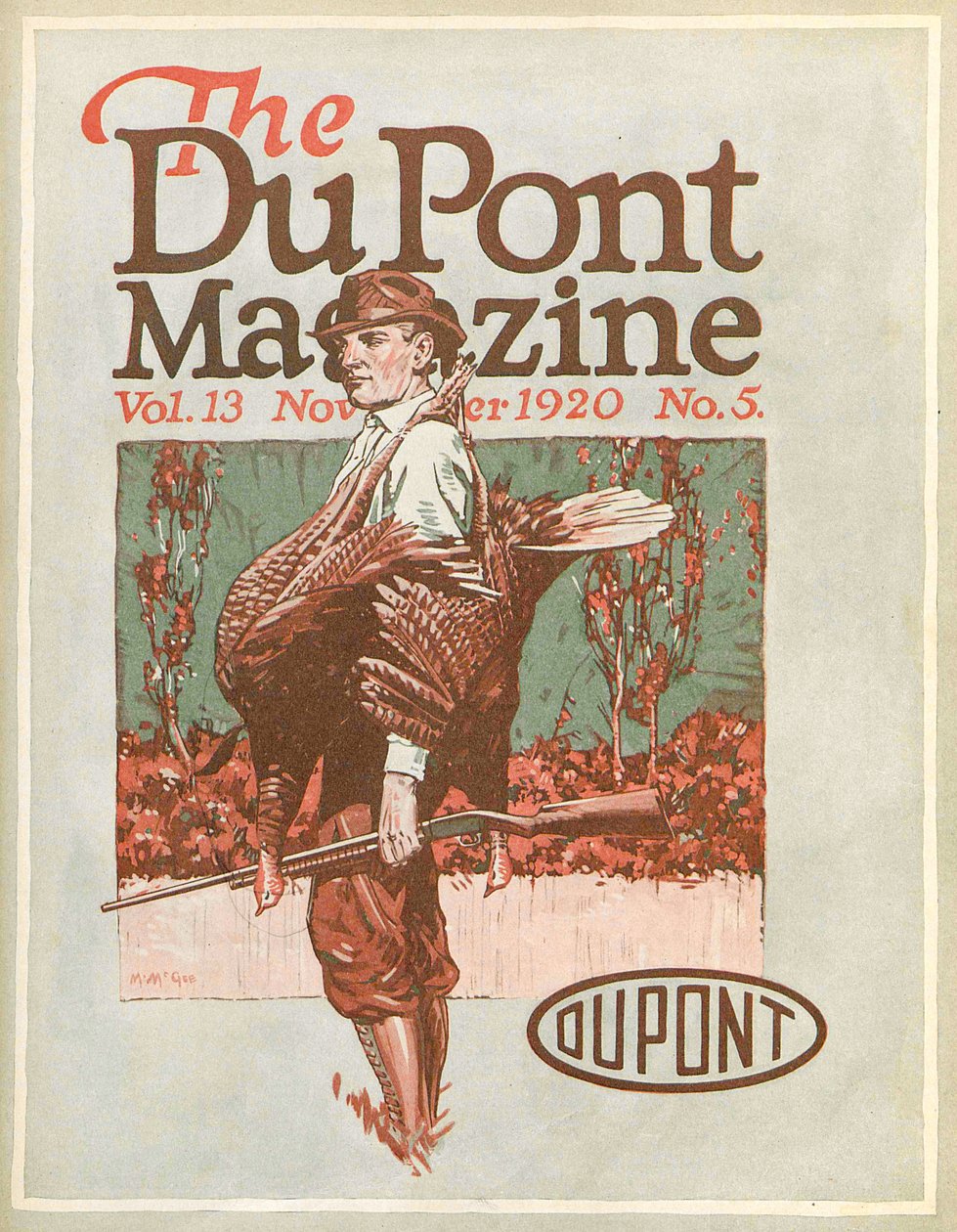 Caçador da Turquia, capa da revista DuPont, novembro de 1920 de American School