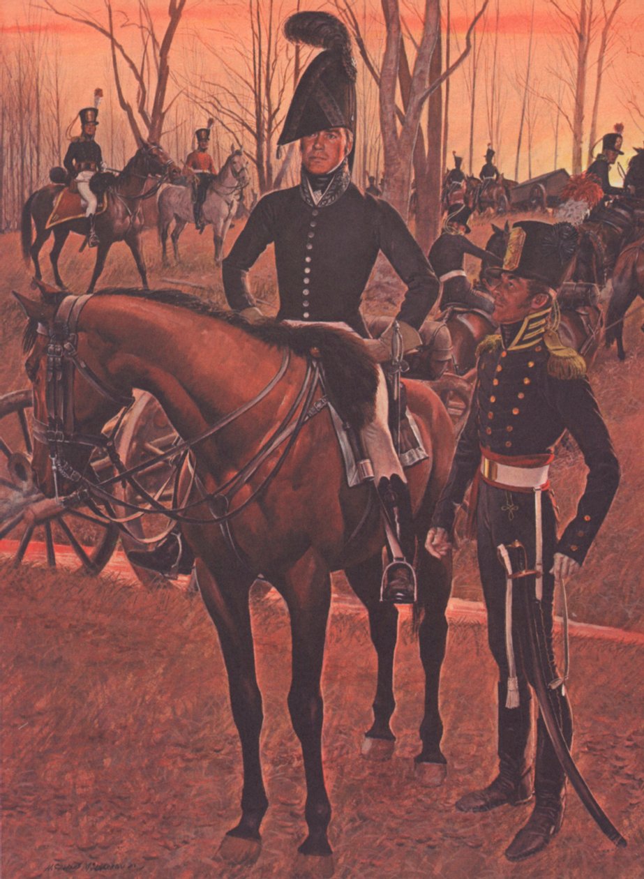 US Horse Artillery, c.1812 (cor litho) de American School