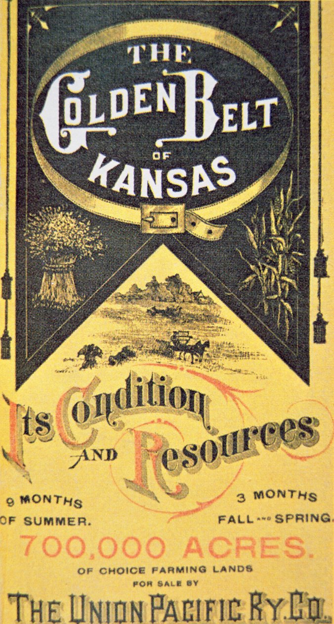 Cartaz da Union Pacific Railroad, c.1880 (cor litho) de American School