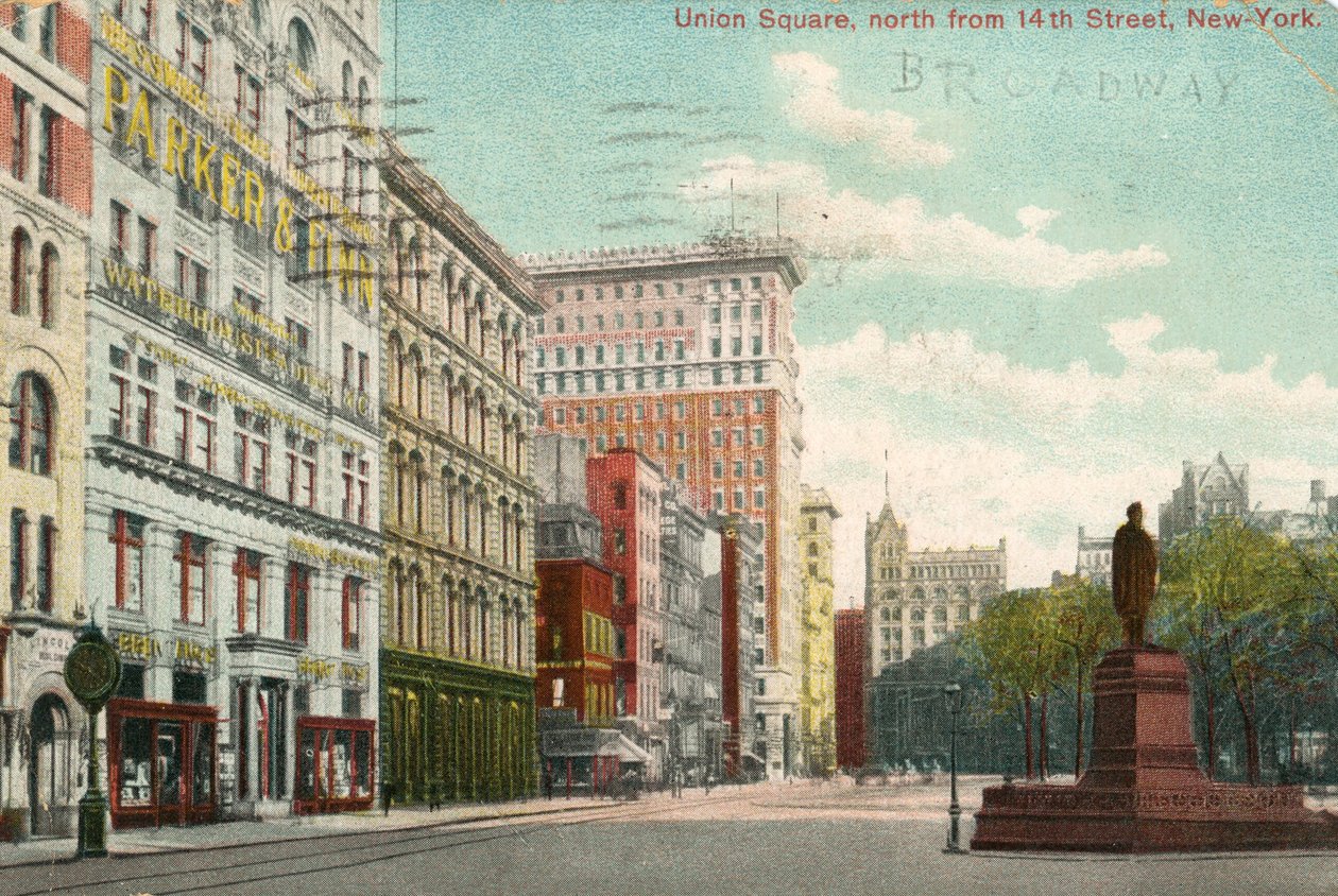 Union Square, norte da 14th Street, Nova York, c.1900-10 de American School