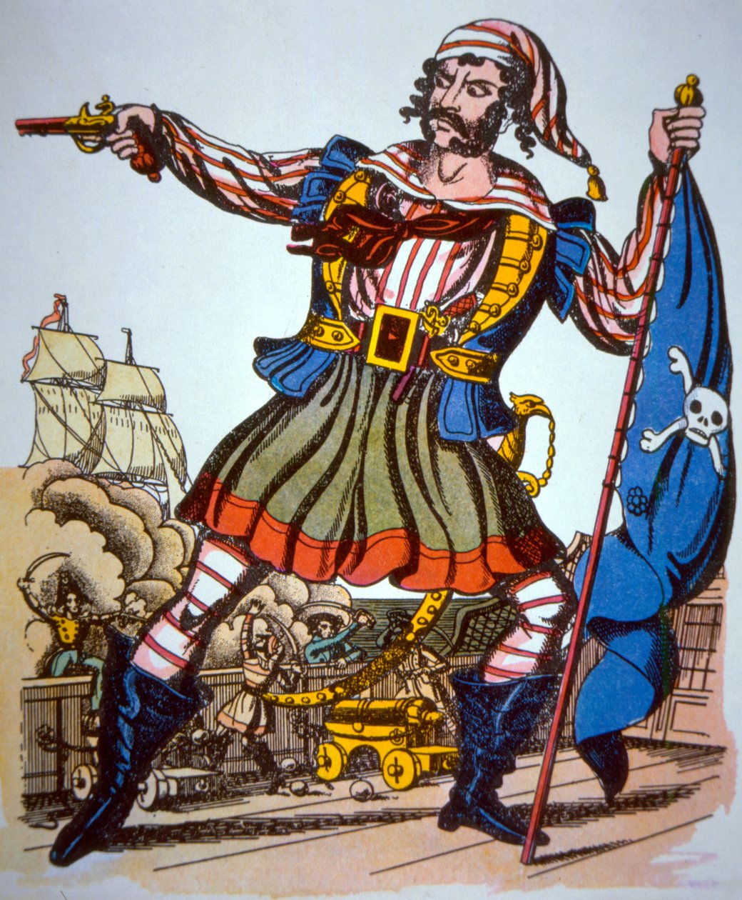 Apresentação vitoriana de um pirata (cor litho) de American School