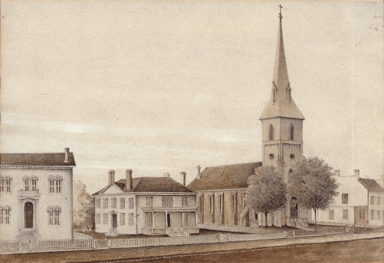Vista de Petersburgo, Virgínia (aguarela sobre papel) de American School