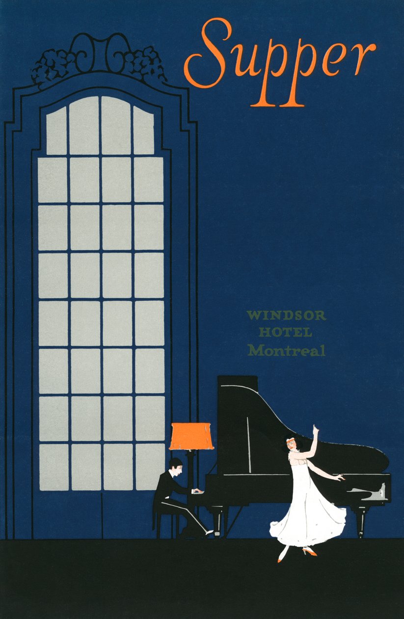 Menu Vintage do Hotel Windsor em Montreal de American School