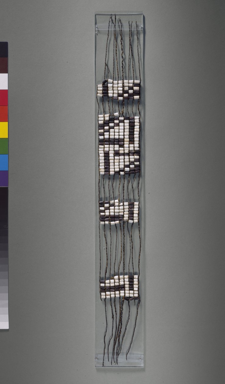 Cinto Wampum, tribo americana Iroquoiana ou Algonquiana, possível do século XVII de American School