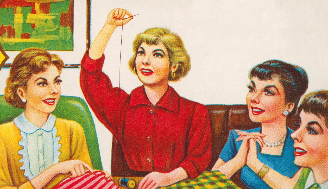 Mulheres em um Círculo de Costura de American School