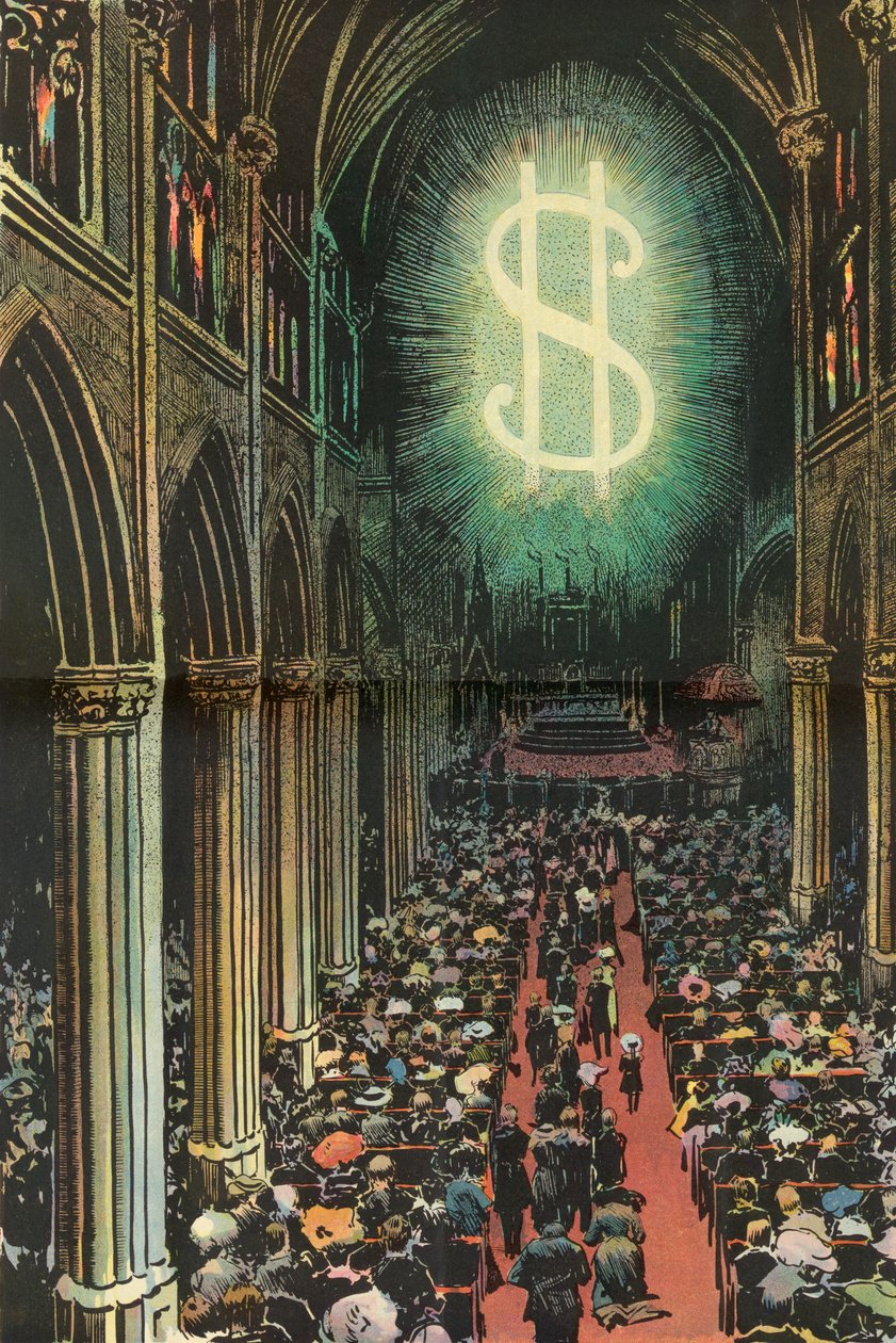 Adoração do dólar todo-poderoso de American School