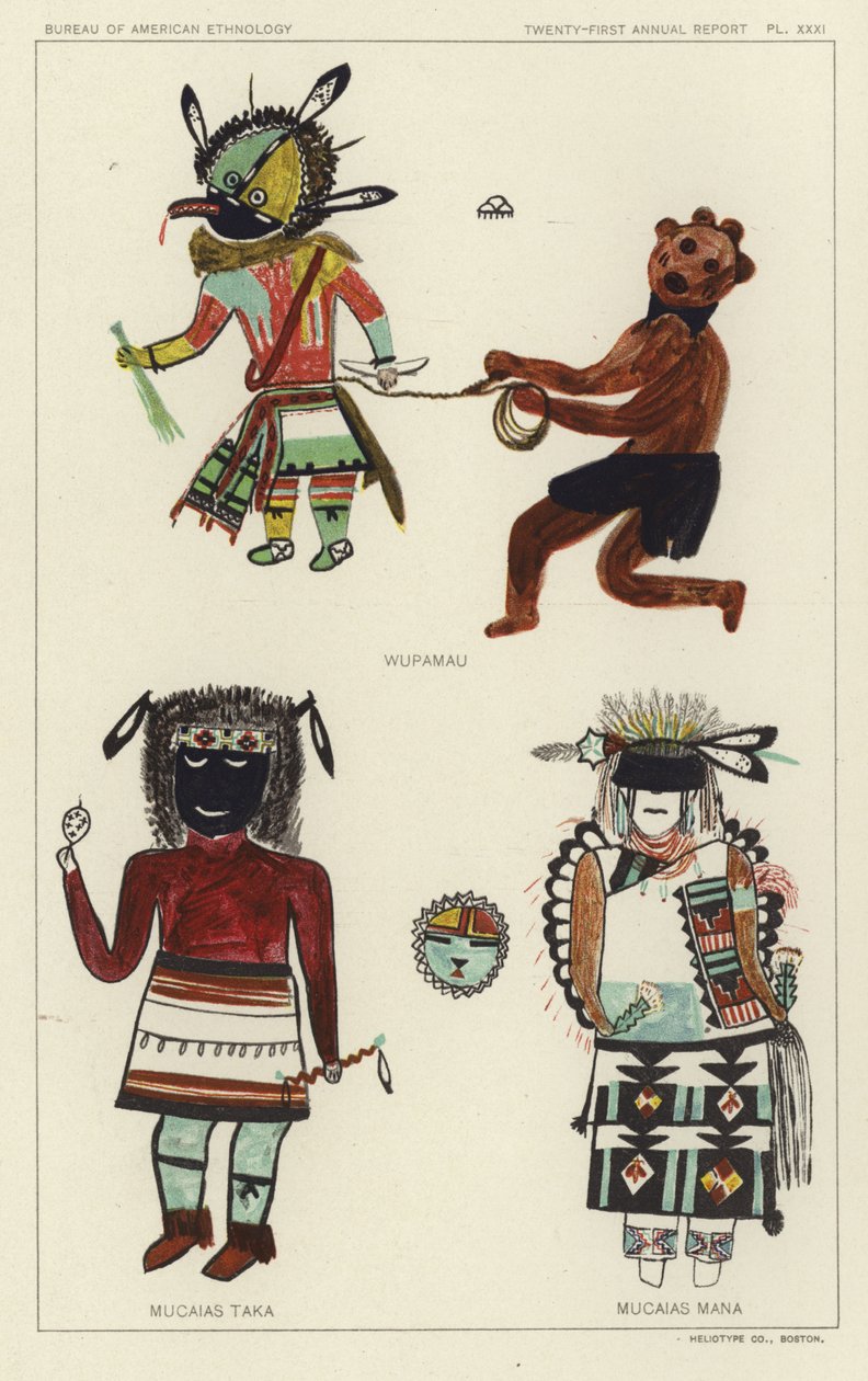 Wupamau, Mucaias Taka, Mucaias Mana (colour litho) de American School