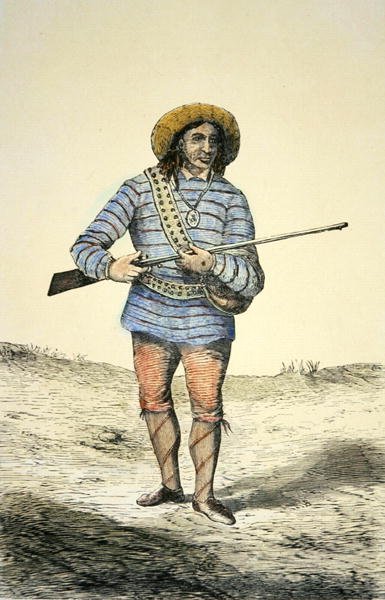 Povo Zuni do Arizona, c.1860 (lito colorido) de American School