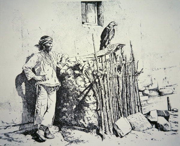 Zuni tribo com uma gaiola de águia de American School