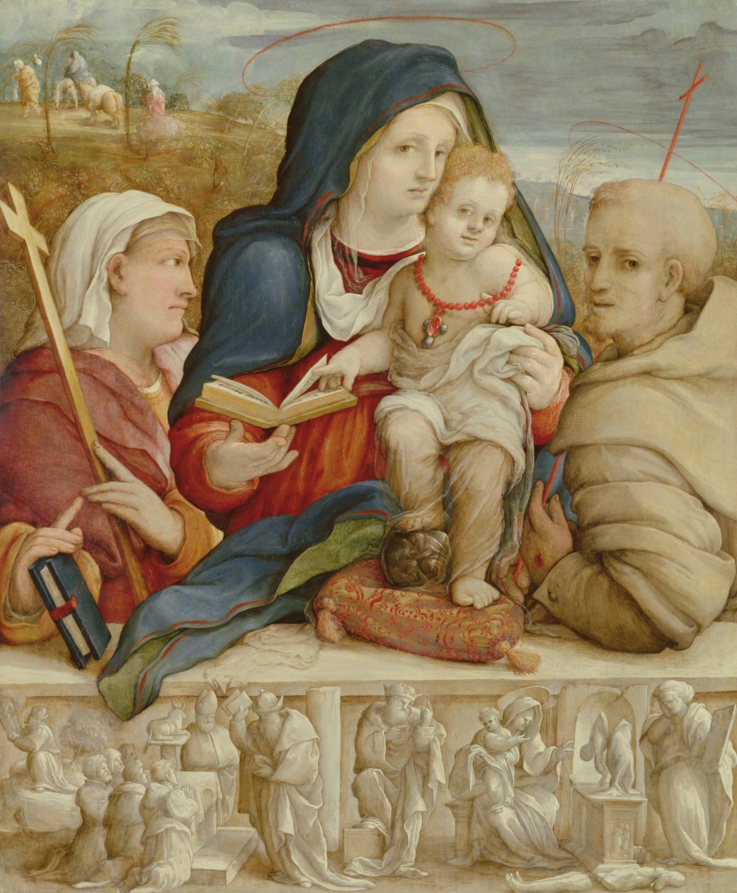 Virgem e Menino com Santa Helena e São Francisco (óleo sobre painel) de Amico Aspertini