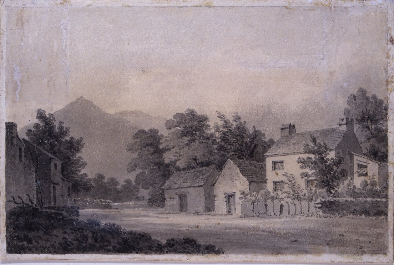 Pomba Cottage, Grasmere, c.1806 (wc no papel) de Amos Green
