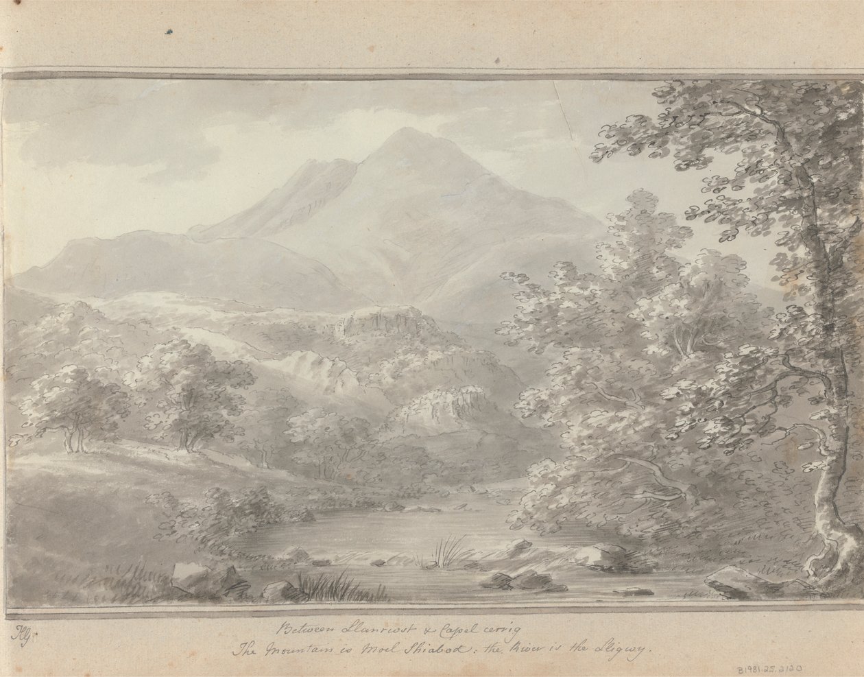 Vistas em Inglaterra, Escócia e País de Gales: Entre Llanrwst e Capel Cerrig, The Mountain is Moel Shiabod, The River is Lligwy de Amos Green