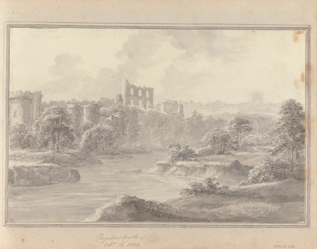 Vistas em Inglaterra, Escócia e País de Gales: Castelo de Chepstow, 15 de Outubro de 1802 de Amos Green